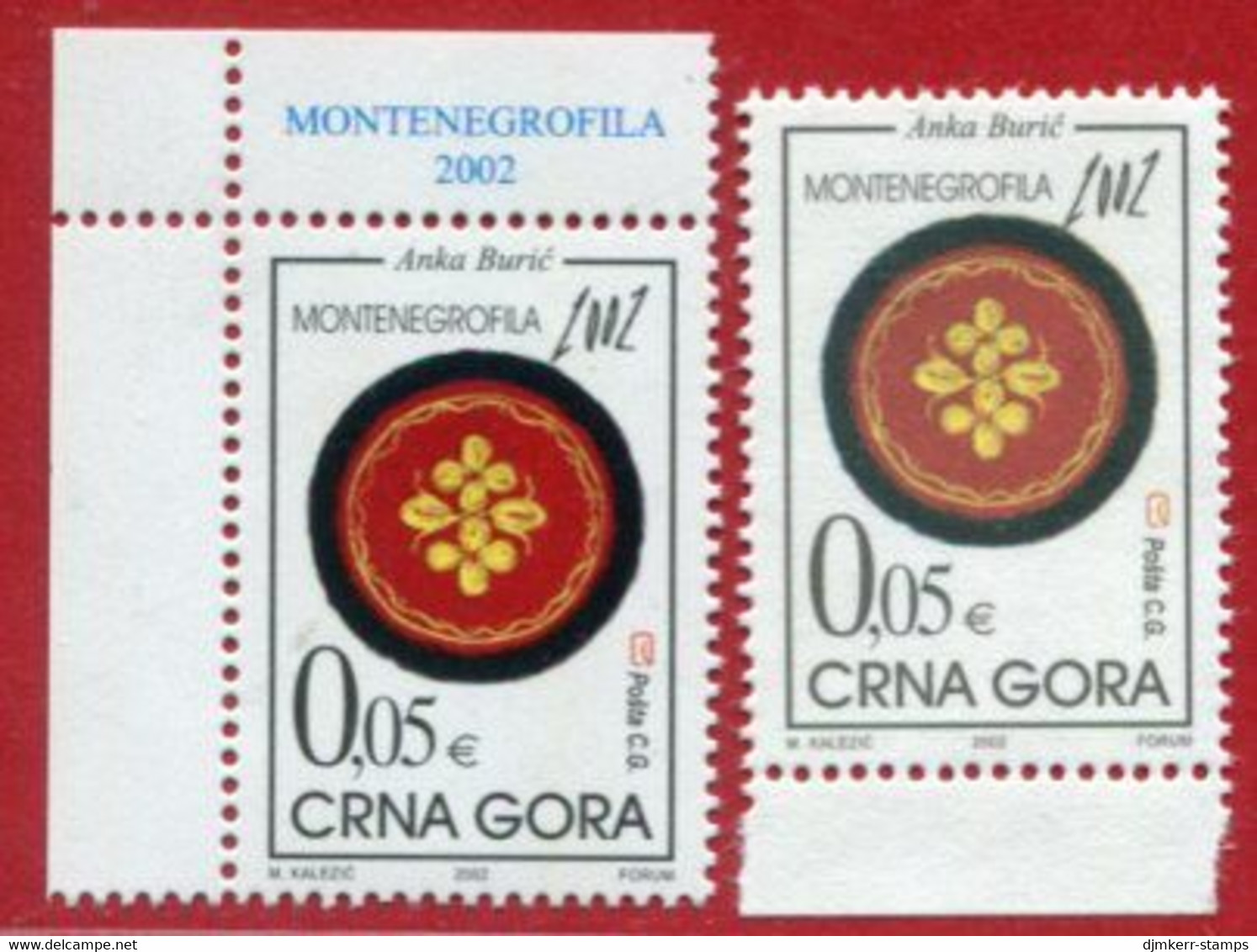 MONTENEGRO 2002 Montenegrofila Exhibition Tax Stamps On Shiny And Matt Papers  MNH / **. - Montenegro