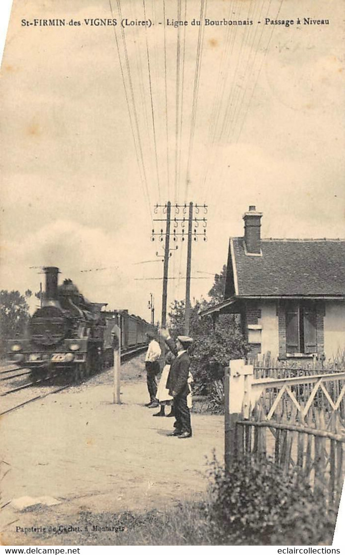 Saint-Firmin-des-Vignes        45        Ligne Du Bourbonnais Passage A Niveau Et Du Train             (voir Scan) - Andere & Zonder Classificatie