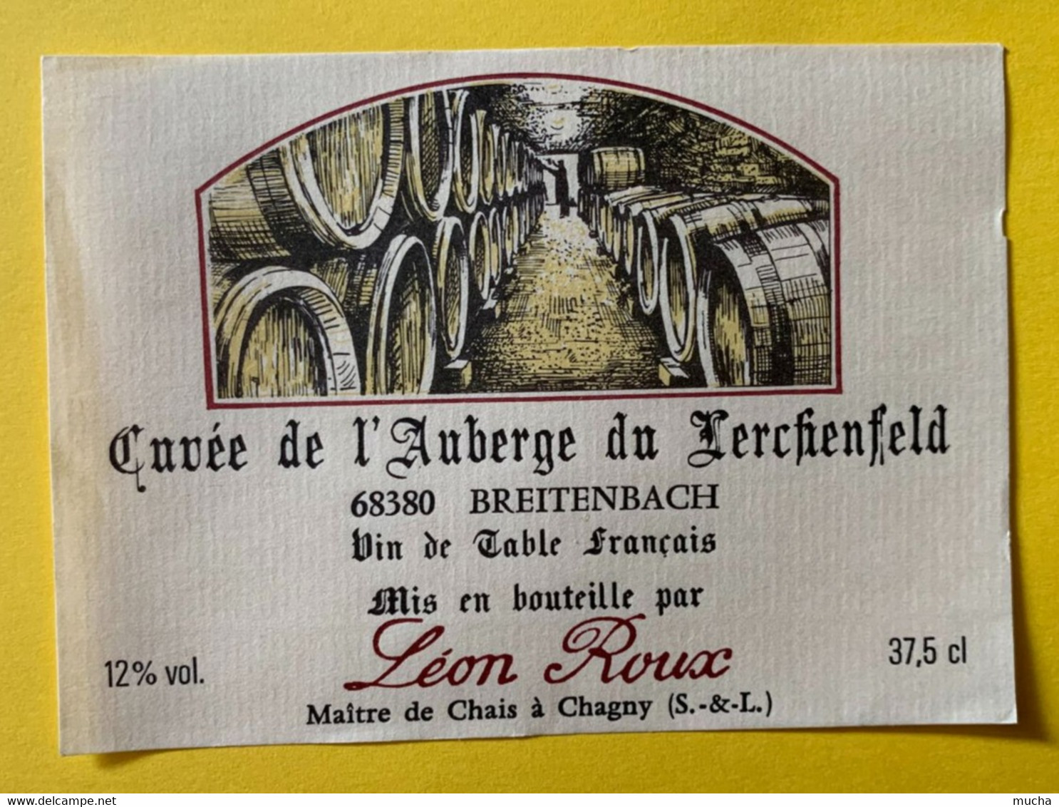 19705 - Cuvée De L'Auberge Du Lerchenfeld à Breitenbach Alsace - Otros & Sin Clasificación