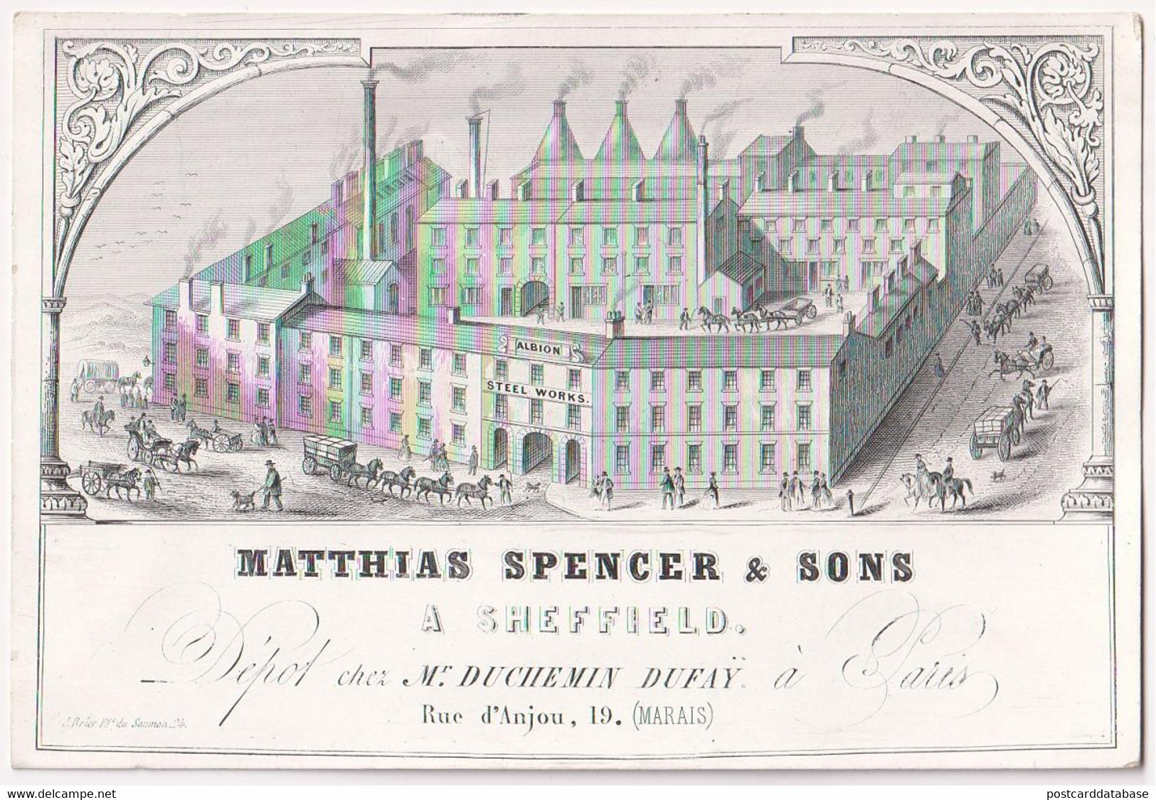 Matthias Spencer & Sons A Sheffield - Duchemin Dufay - Porcelain Card - & Industry, Litho - Porzellan