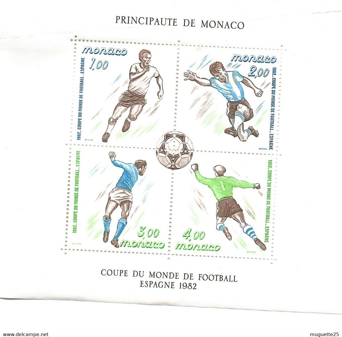 Monaco Bloc De 4 Timbres Sur Le Foot 1982 Coupe Du Monde (neuf) - Blocs