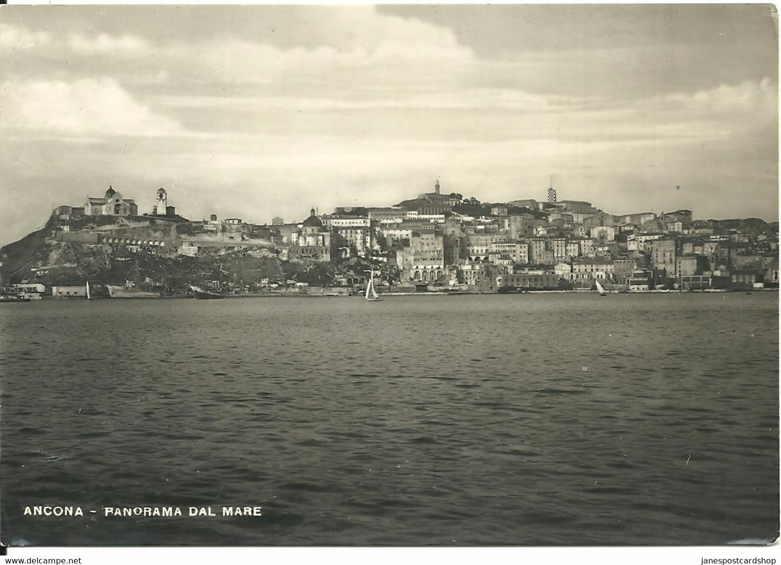 REAL PHOTOGRAPHIC POSTCARD - ANCONA - PANORAMA DAL MARE - LARGER SIZED POSTCARD IN GOOD CONDITION - Ancona
