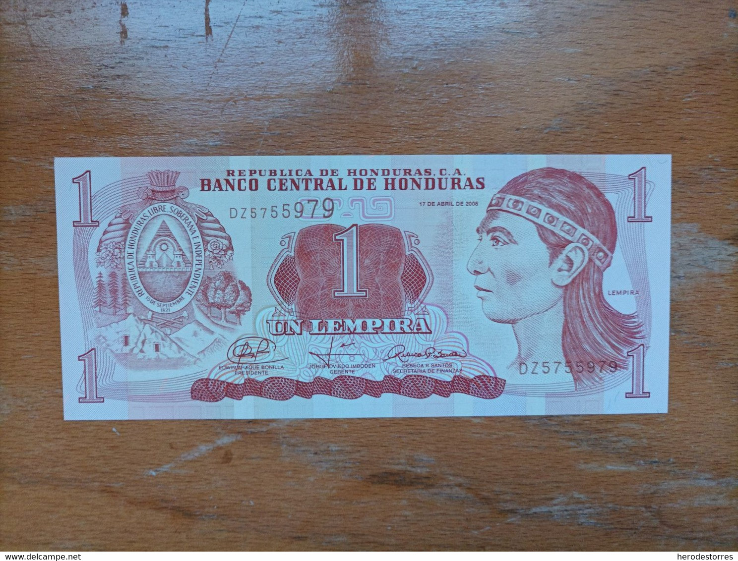 Billete De Honduras De 1 Lempira, Año 2004, Uncirculated - Honduras