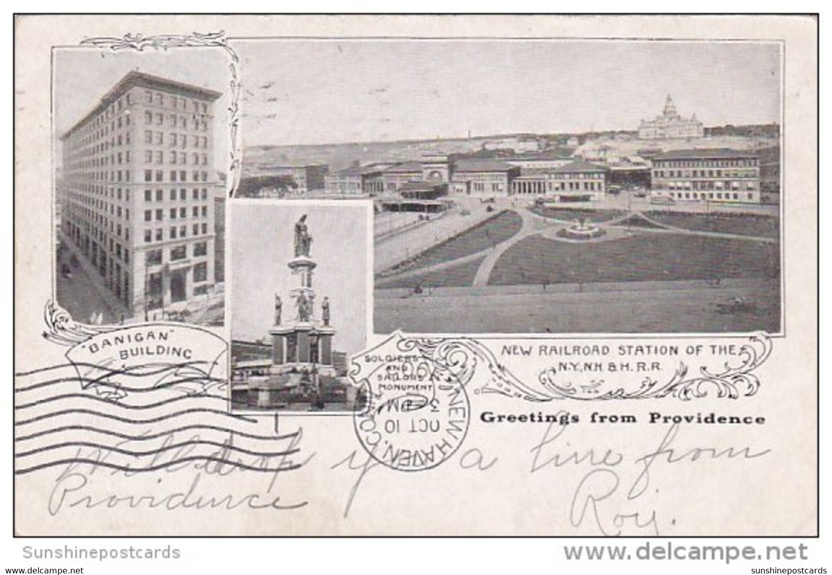 Banigan Building New Railroad Station Of The Greetings From Providence New Haven Connecticut 1905 - New Haven