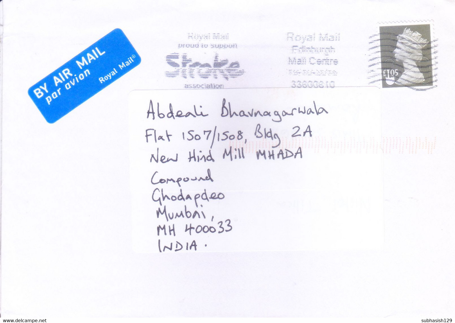 GREAT BRITIAN : SLOGAN CANCELLATION : YEAR 2014- : ISSUED FROM EDINBURGH : PROUD TO SUPPORT STROKE ASSOCIATION - Lettres & Documents