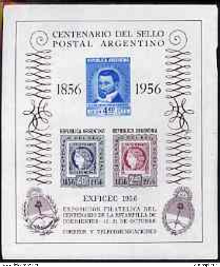 Argentine Republic 1956 Stamp Centenary (2nd Issue) Imperf M/sheet Unmounted Mint (minor Wrinkles) SG MS 893a - Blocks & Sheetlets