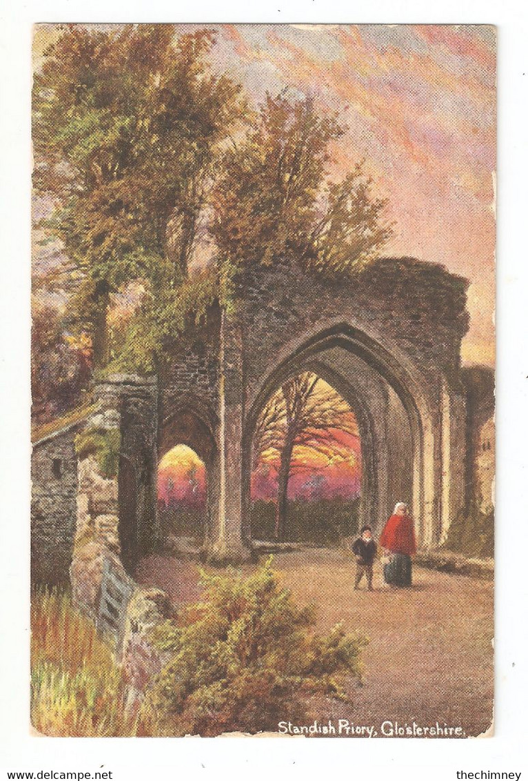 Standish Priort Art Drawn Postcard Unused Gloucestershire Postcard - Other & Unclassified