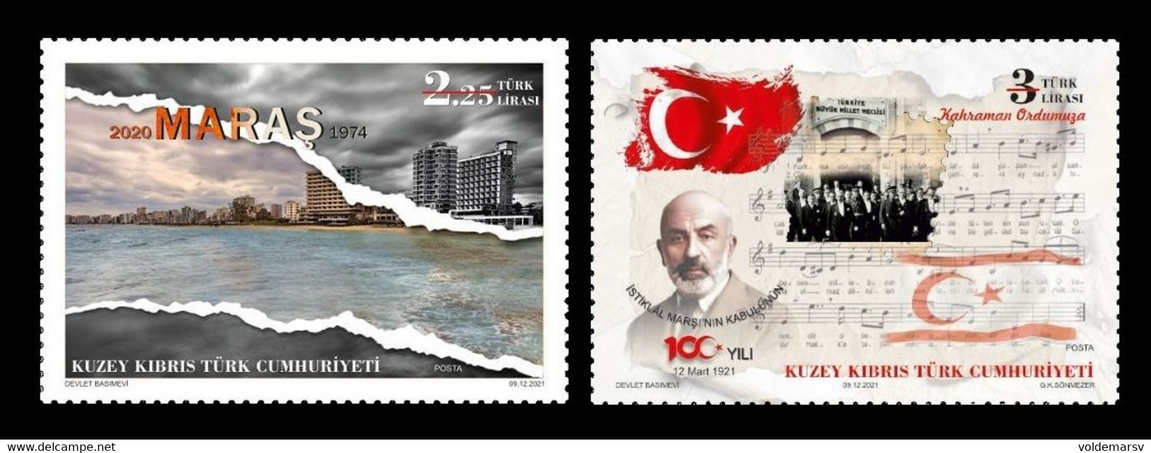 Turkish Cyprus 2021 Mih. 882/83 Varosha Quarter Of City Of Famagusta And National Anthem MNH ** - Nuovi