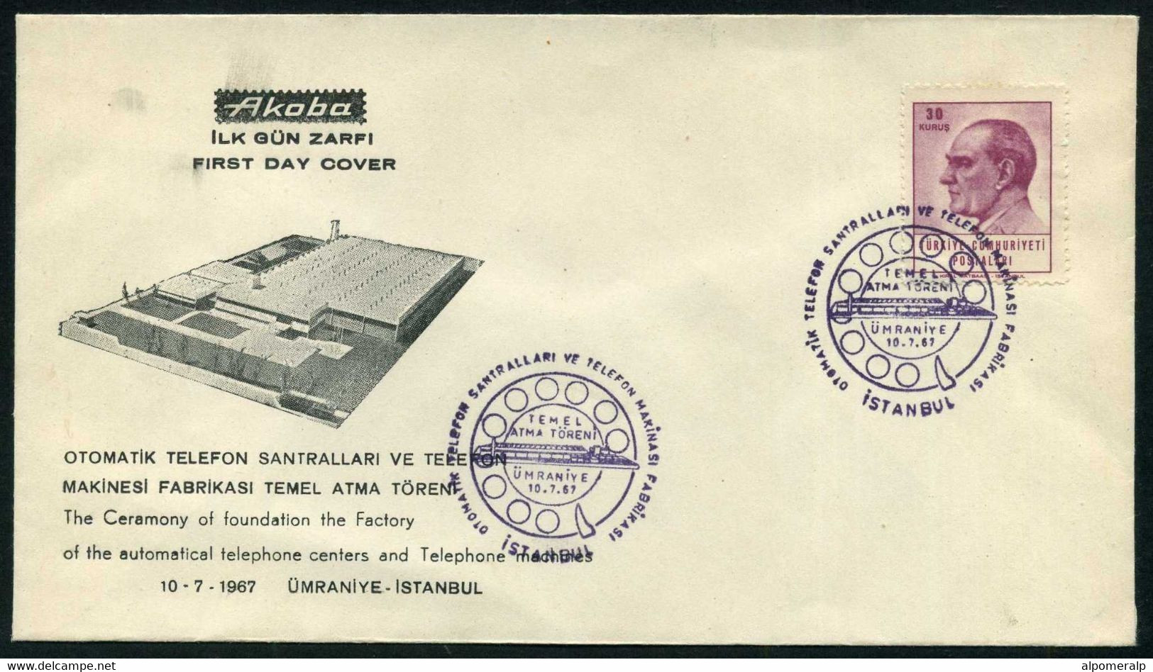 Turkey 1967 Factory Of The Automatical Telephone Centers & Telephone Machines | Telecommunication | Special Cover - Briefe U. Dokumente