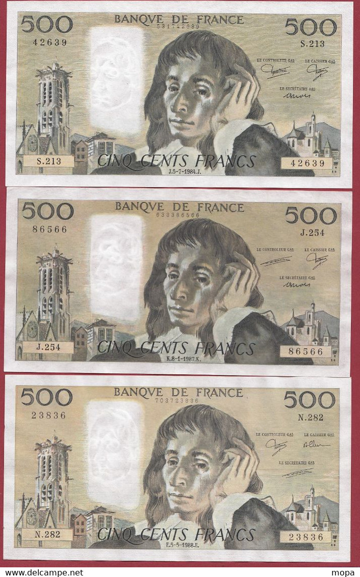 France 500 Francs "Pascal" -12 Billets--- 6 en TTB+---2 en SUP ET 4 EN SUP+---PETIT PRIX DE DEPART CHOC - .dans l 'état