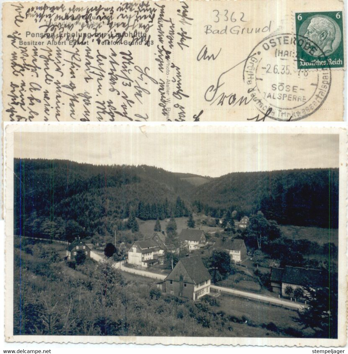 1935 Bad Grund Mit Stempel Osterode / Söse Talsperre - Bad Grund