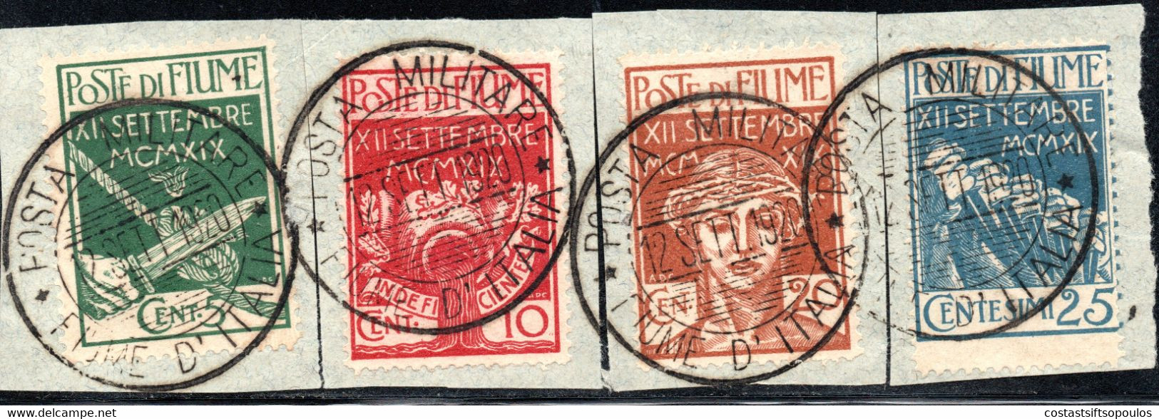 625.AUSTRIA,ITALY.FIUME.1920 SC.100-103 ON FRAGMENTS - Fiume