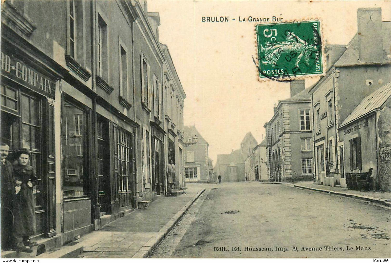 Brulon * La Grande Rue * Commerce Magasin COMPAIN - Brulon