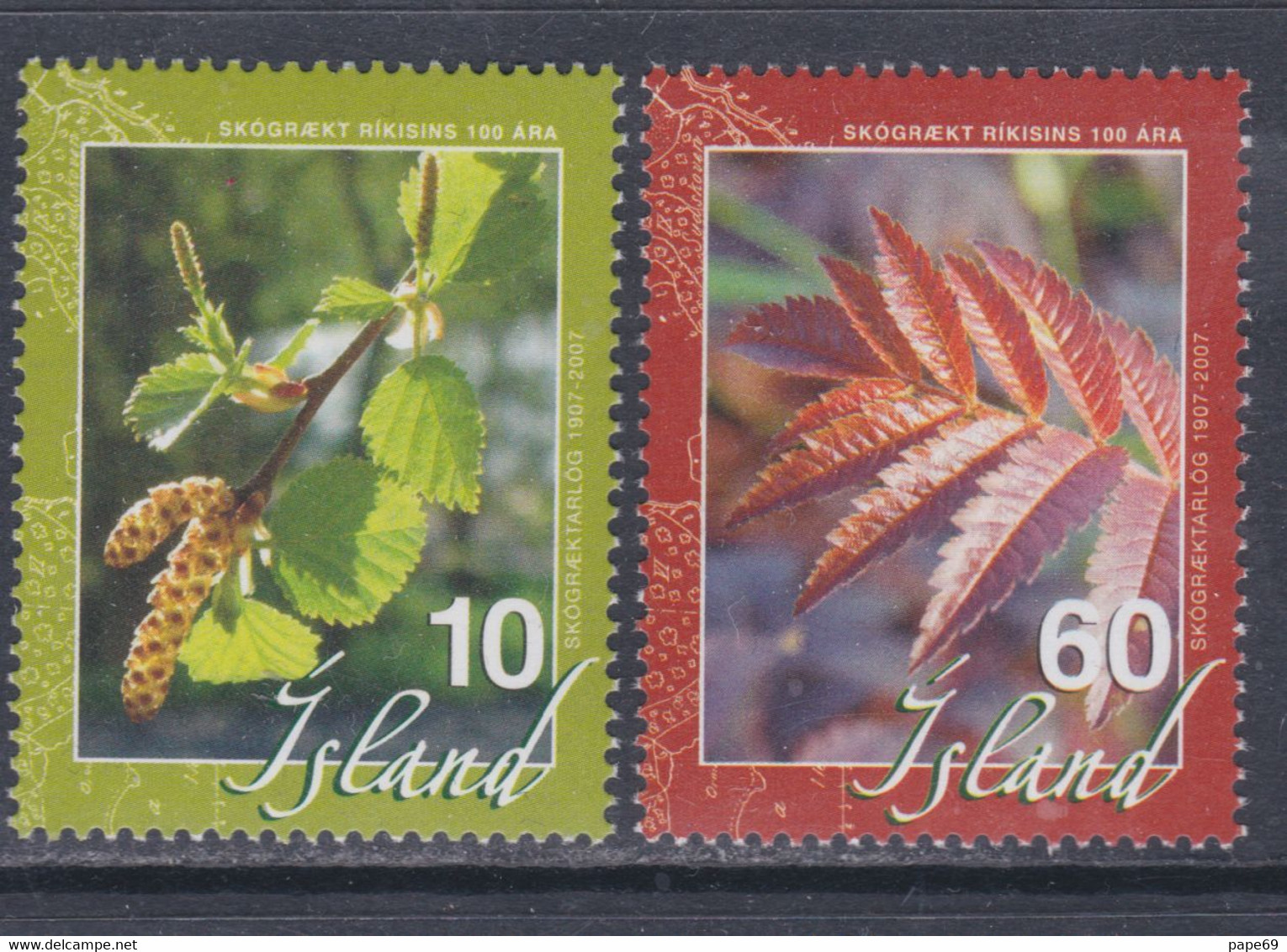 Islande N° 1083 / 84 XX Centenaire De L'Office Du Reboisement,  Les 2 Valeurs Sans Charnière, TB - Unused Stamps