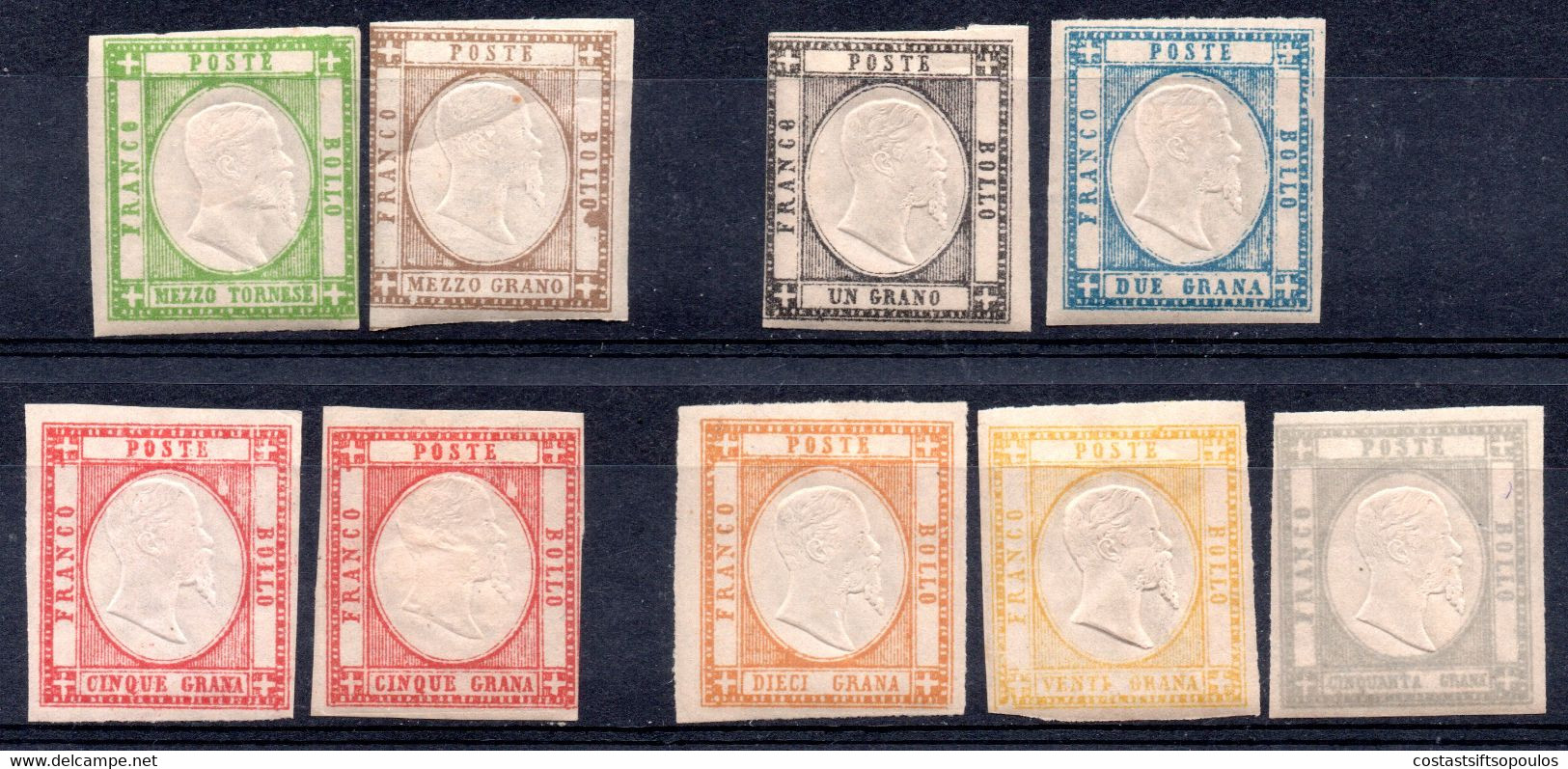 626.ITALY.TWO SICILIES,NEAPOLITAN PROVINCES,1861 #19-27 MH,SOME FAULTS.9 SCANS - Napels