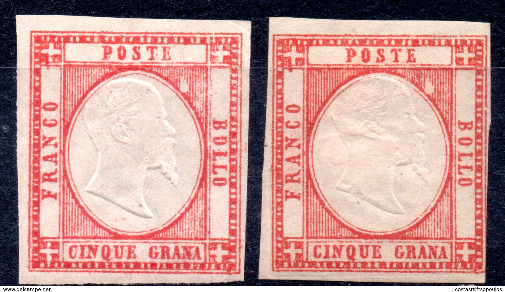 626.ITALY.TWO SICILIES,NEAPOLITAN PROVINCES,1861 #19-27 MH,SOME FAULTS.9 SCANS