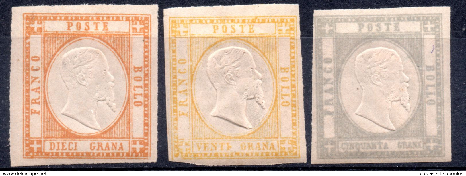 626.ITALY.TWO SICILIES,NEAPOLITAN PROVINCES,1861 #19-27 MH,SOME FAULTS.9 SCANS