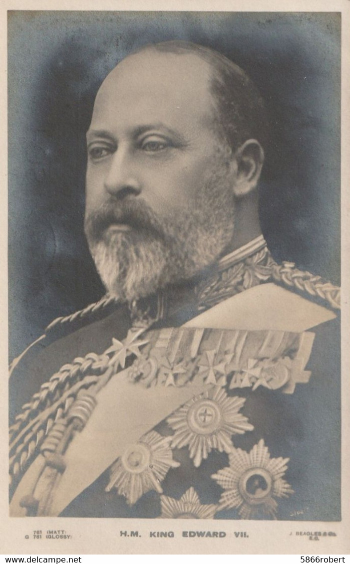 CARTE POSTALE PHOTO ORIGINALE ANCIENNE : THE KING EDWARD VII  ROI D'ANGLETAIRE MORT EN 1901 - Königshäuser