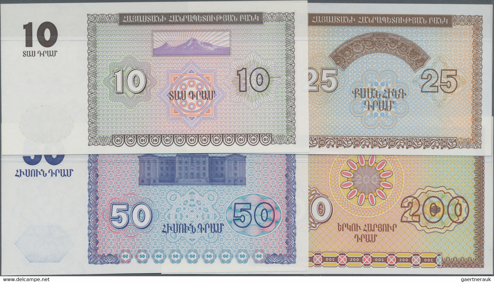 Armenia / Armenien: Lot With 14 Banknotes, 1918-2011, Comprising 1000 Rubles 1918 State Bank Yerevan - Armenië