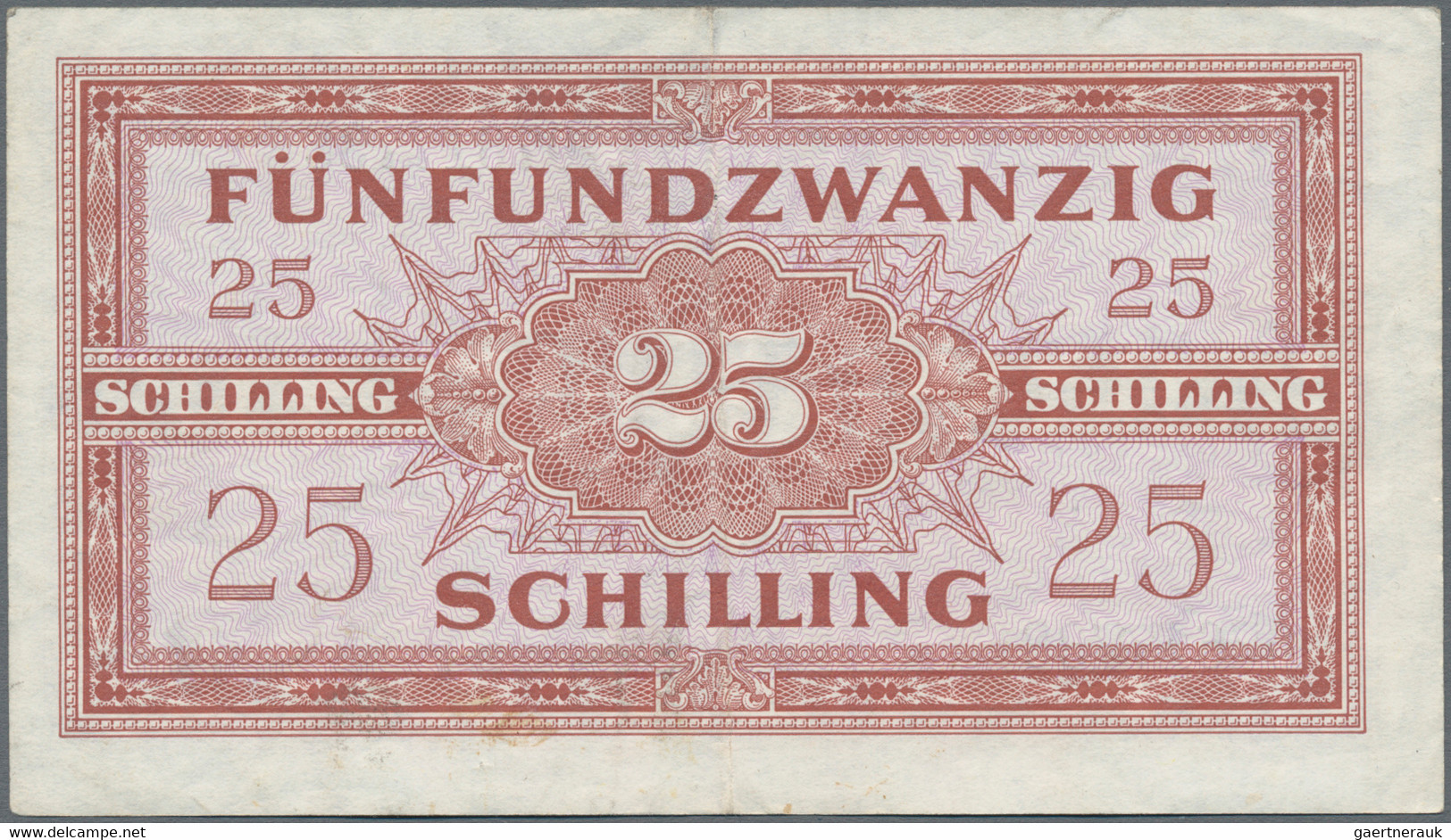 Austria / Österreich: Alliierte Militärbehörde 25 Schilling 1944, P.108a, Very Popular And Rare Note - Austria