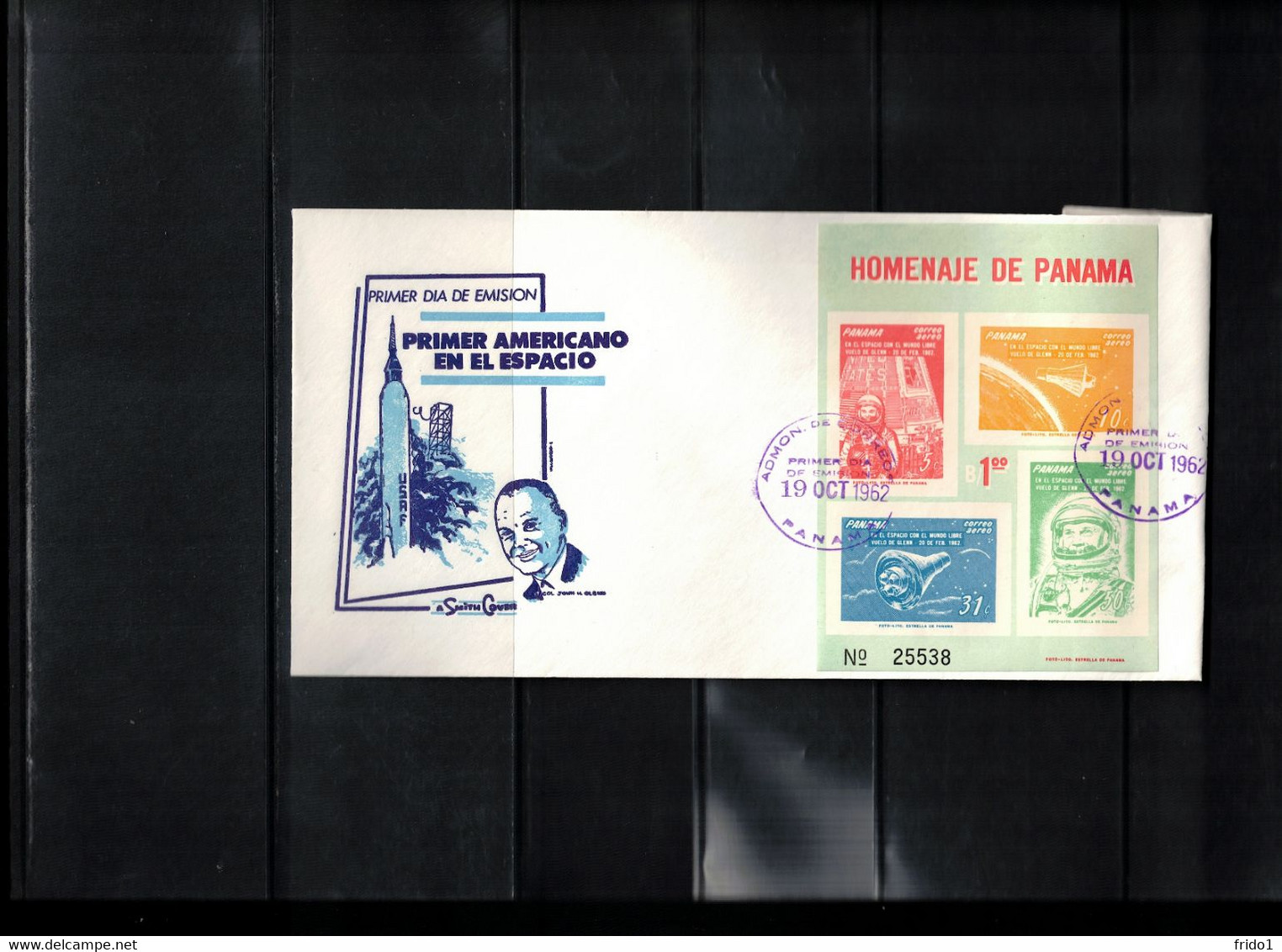 Panama 1962 Space / Raumfahrt Astronaut John Glenn Block FDC - Sud America