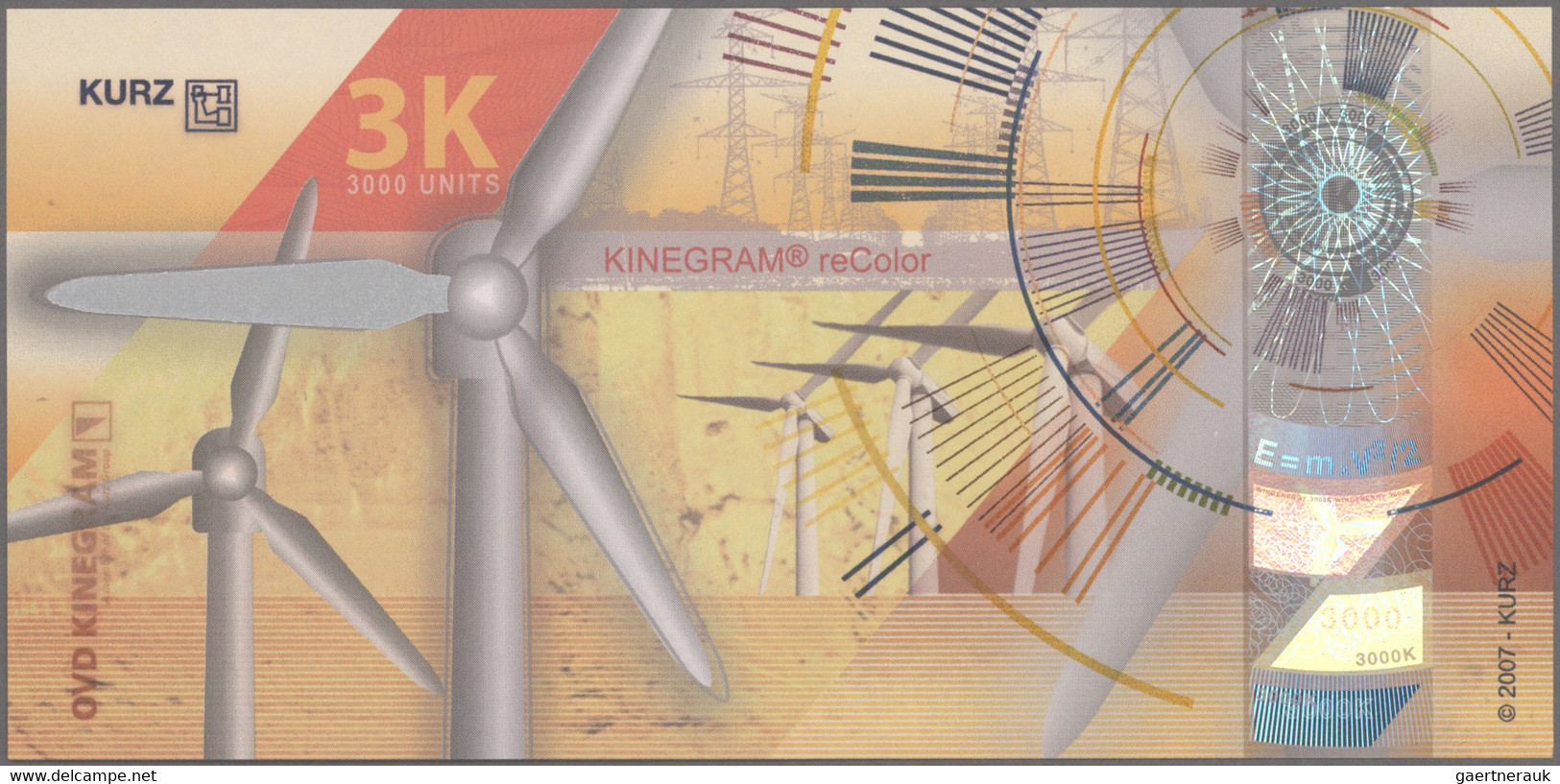 Testbanknoten: Nice Test Note In Folder By Leonhard Kurz (Germany) Consisting A Sample Note Featurin - Specimen