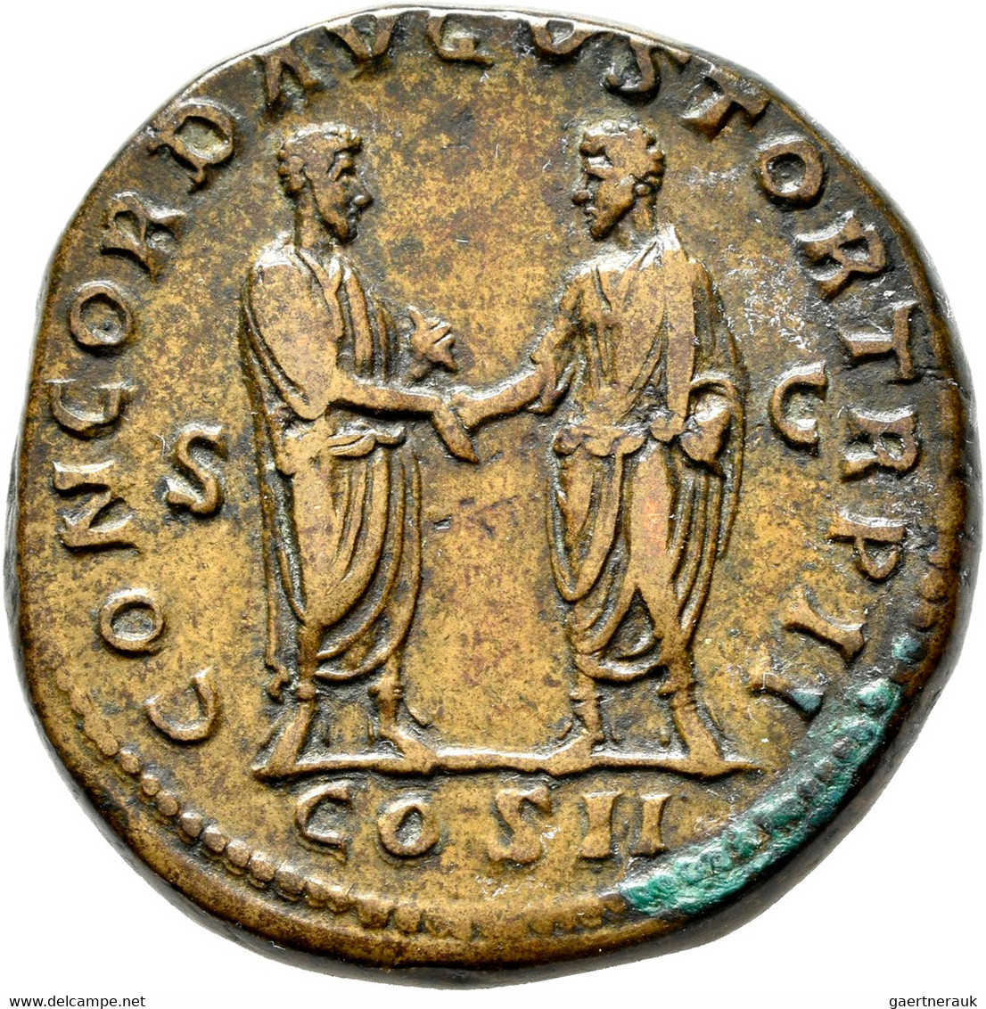 Lucius Verus (161 - 169): Lot 2 Stück; Æ-Sesterz, Rom, 27,06 G, IMP CAES L AVREL – VERVS AVG. Barhäu - The Anthonines (96 AD To 192 AD)