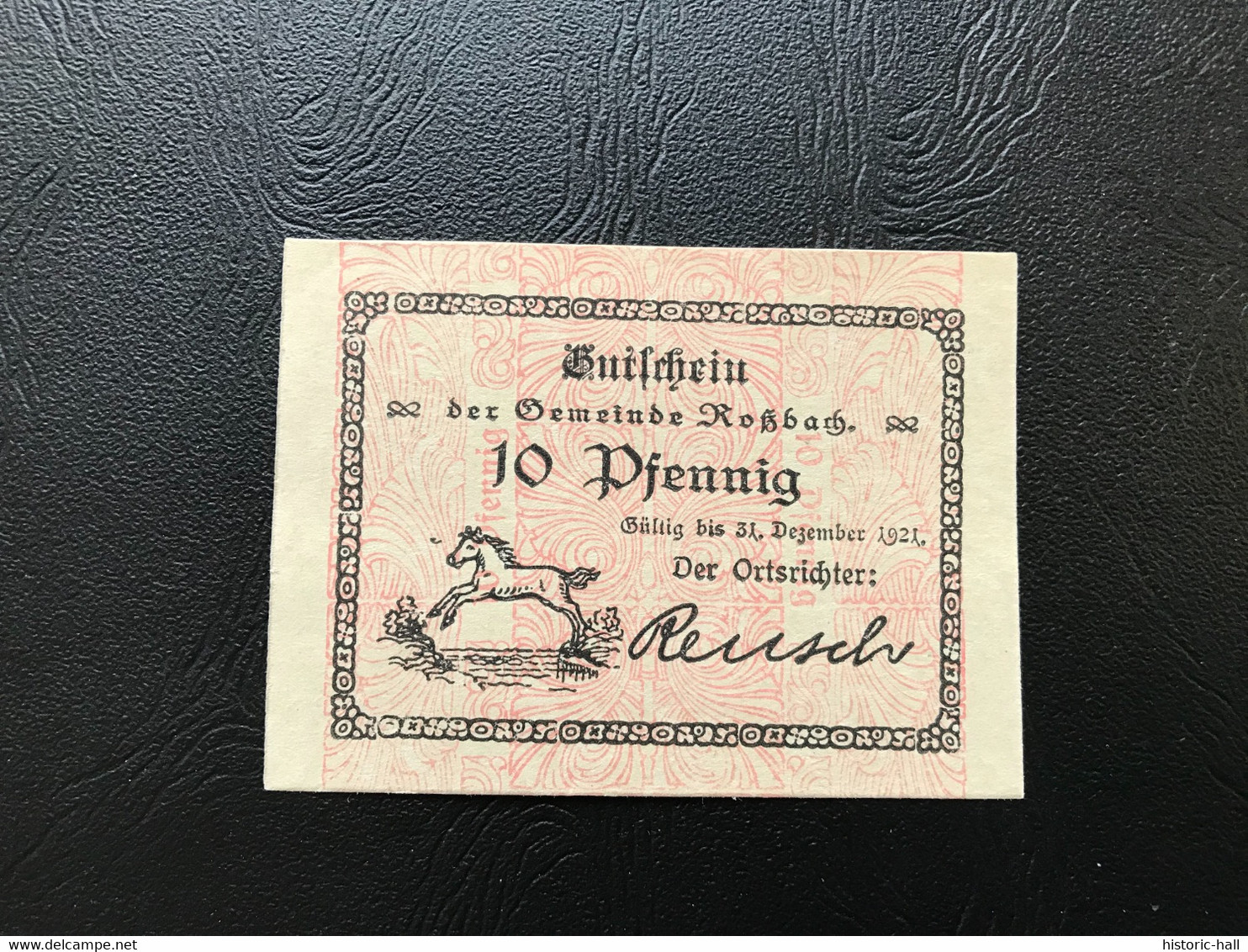 Notgeld - Billet Necéssité Allemagne - 10 Pfennig - Rossbach - 31 Decembre 1921 - Sin Clasificación