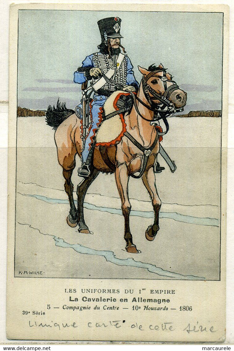 Cpa Illustrateur K.A. Wilke, Uniforme Du 1er Empire,  Cavalerie En Allemagne - Wilke, Karl Alex