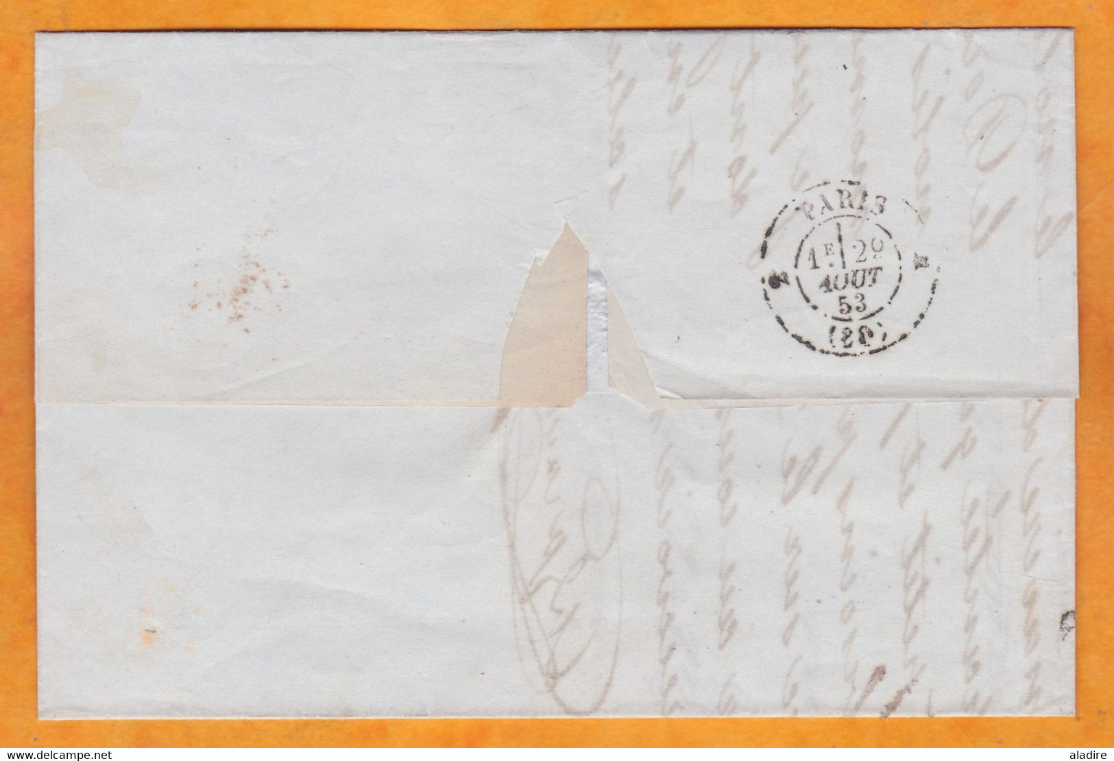 1853 - Lettre Pliée Avec Correspondance En Français De NAPOLI NAPLES Vers PARIS - Entrée Par Marseille - Neapel