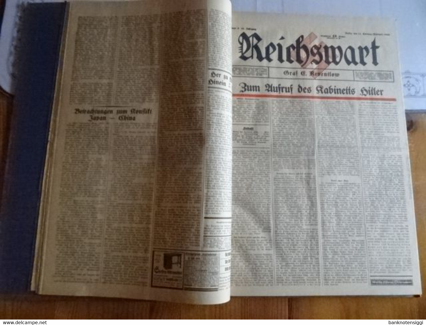 Zeitung "Reichswart Nr.1 januar bis Nr.52 Dezember 1933 als Buch gebunden