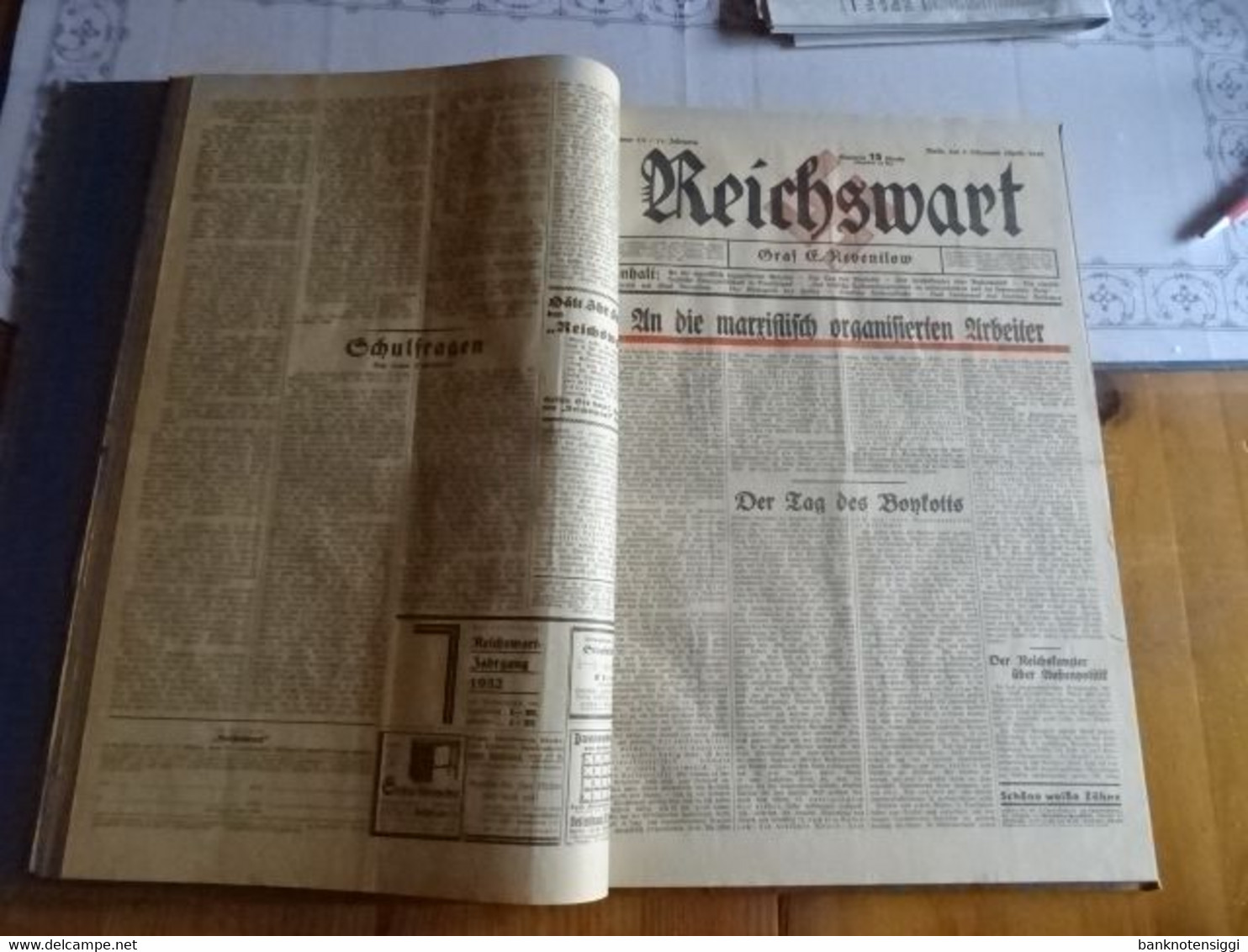 Zeitung "Reichswart Nr.1 januar bis Nr.52 Dezember 1933 als Buch gebunden