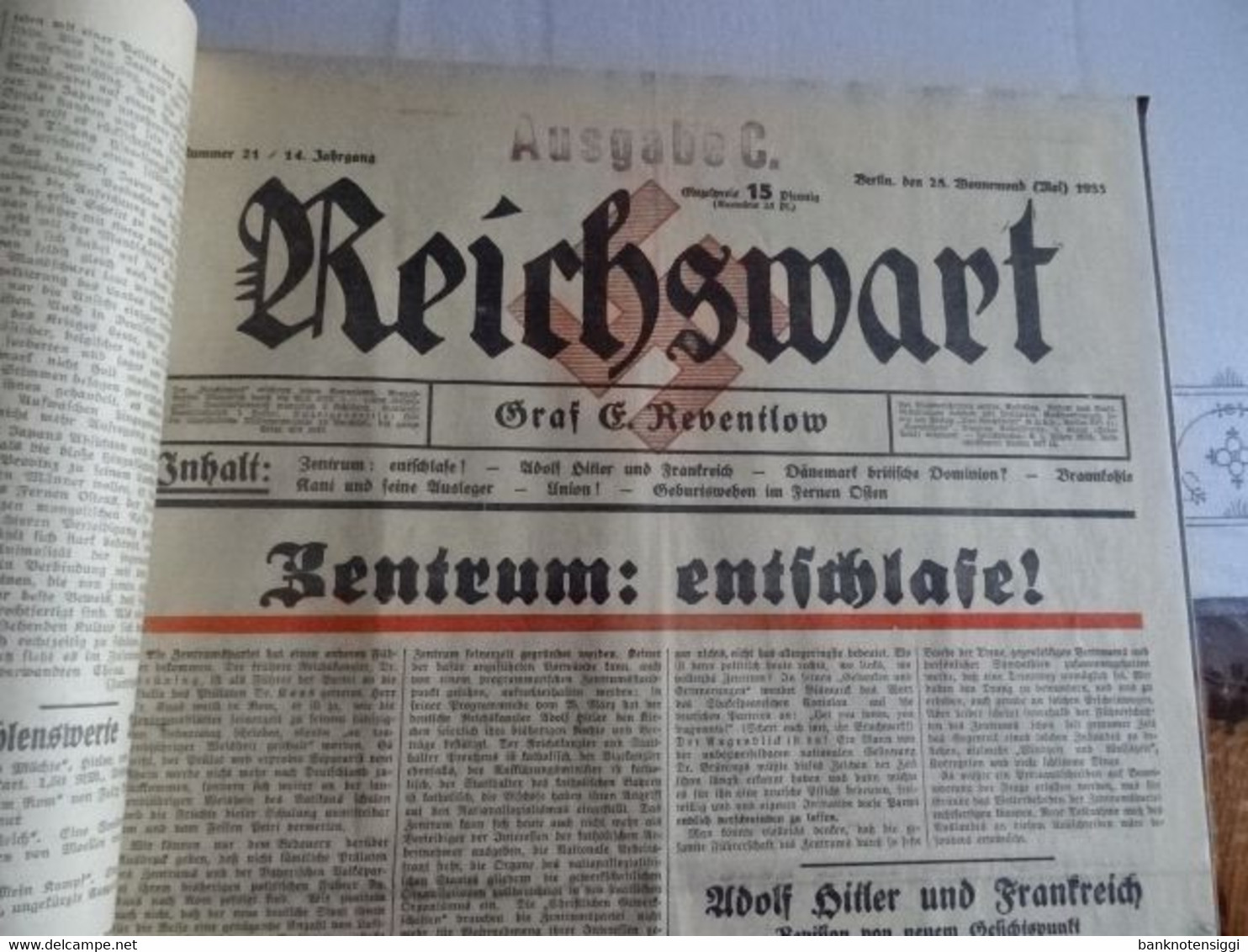 Zeitung "Reichswart Nr.1 januar bis Nr.52 Dezember 1933 als Buch gebunden