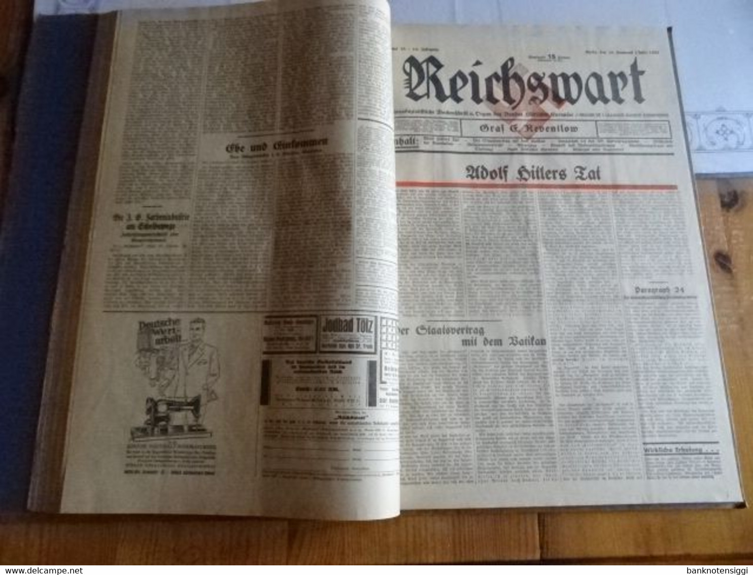 Zeitung "Reichswart Nr.1 januar bis Nr.52 Dezember 1933 als Buch gebunden