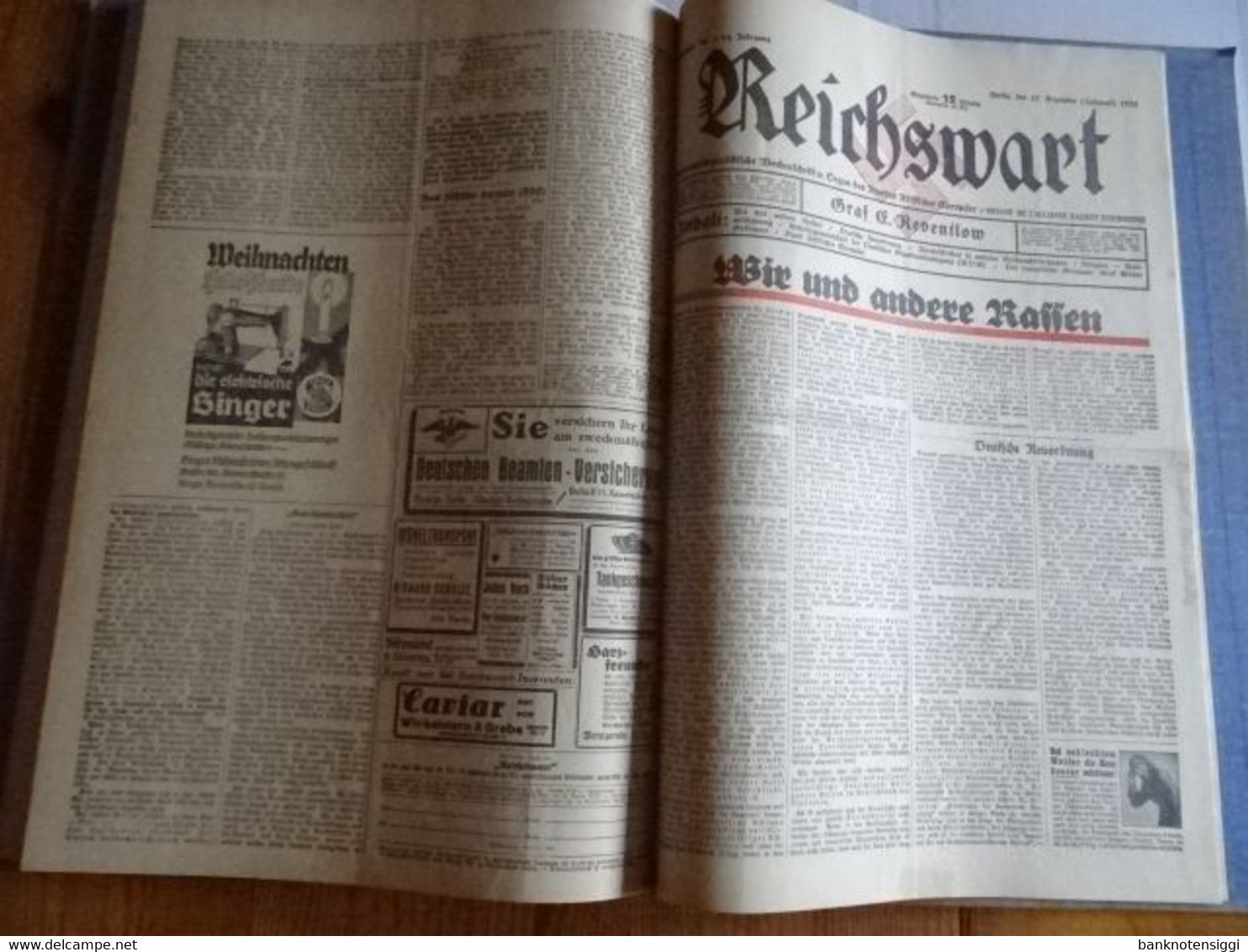 Zeitung "Reichswart Nr.1 januar bis Nr.52 Dezember 1933 als Buch gebunden