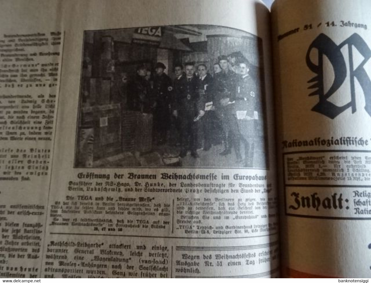 Zeitung "Reichswart Nr.1 januar bis Nr.52 Dezember 1933 als Buch gebunden