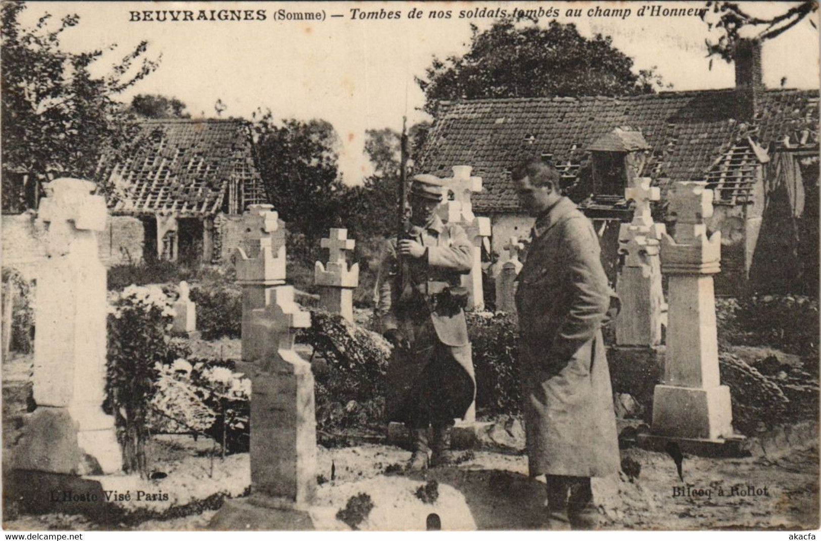 CPA Guerre BEUVRAIGNES Tombes Des Soldats (25529) - Beuvraignes