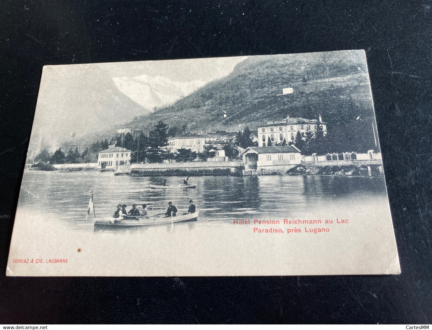 Lugano Hotel Pension Reichmann Au Lac Paradiso Vers 1900 - Paradiso