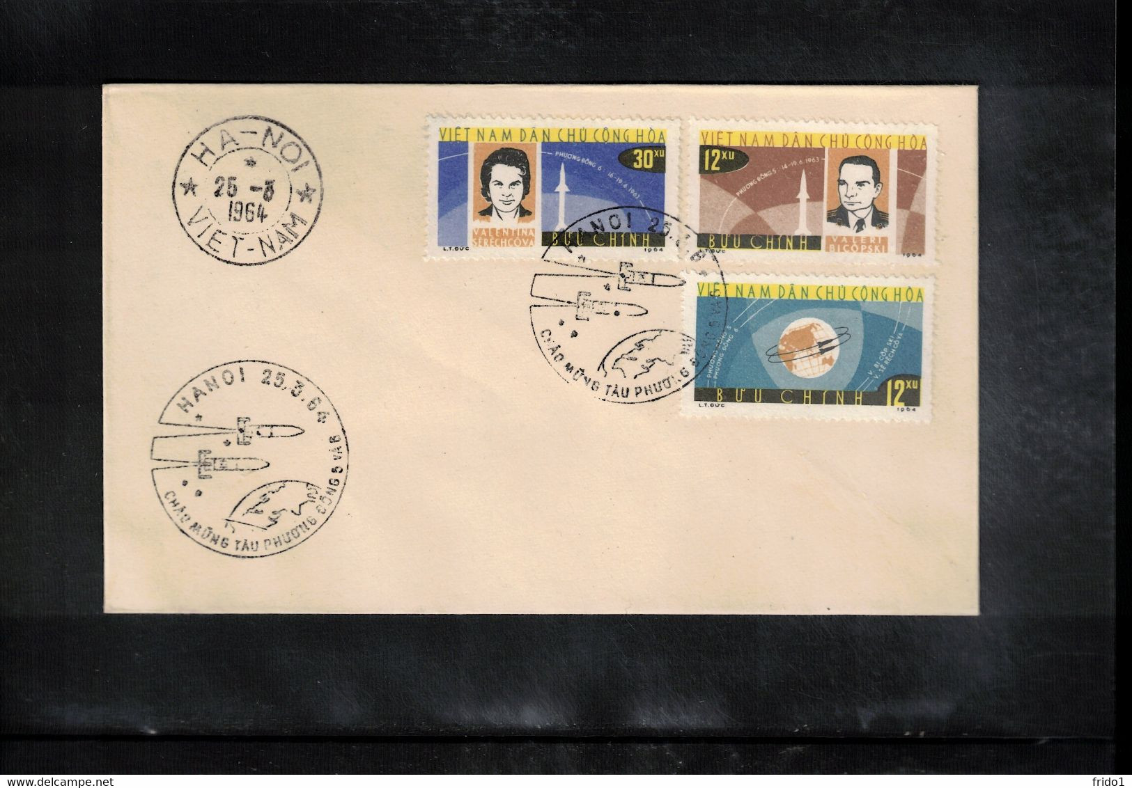 Vietnam 1964 Space / Raumfahrt Russian Exploration Of Space Perforated Set  FDC - Azië