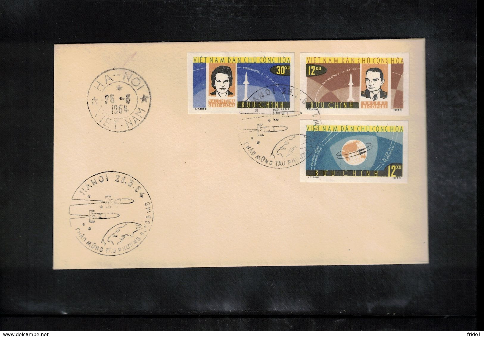 Vietnam 1964 Space / Raumfahrt Russian Exploration Of Space Imperforated Set  FDC - Asien