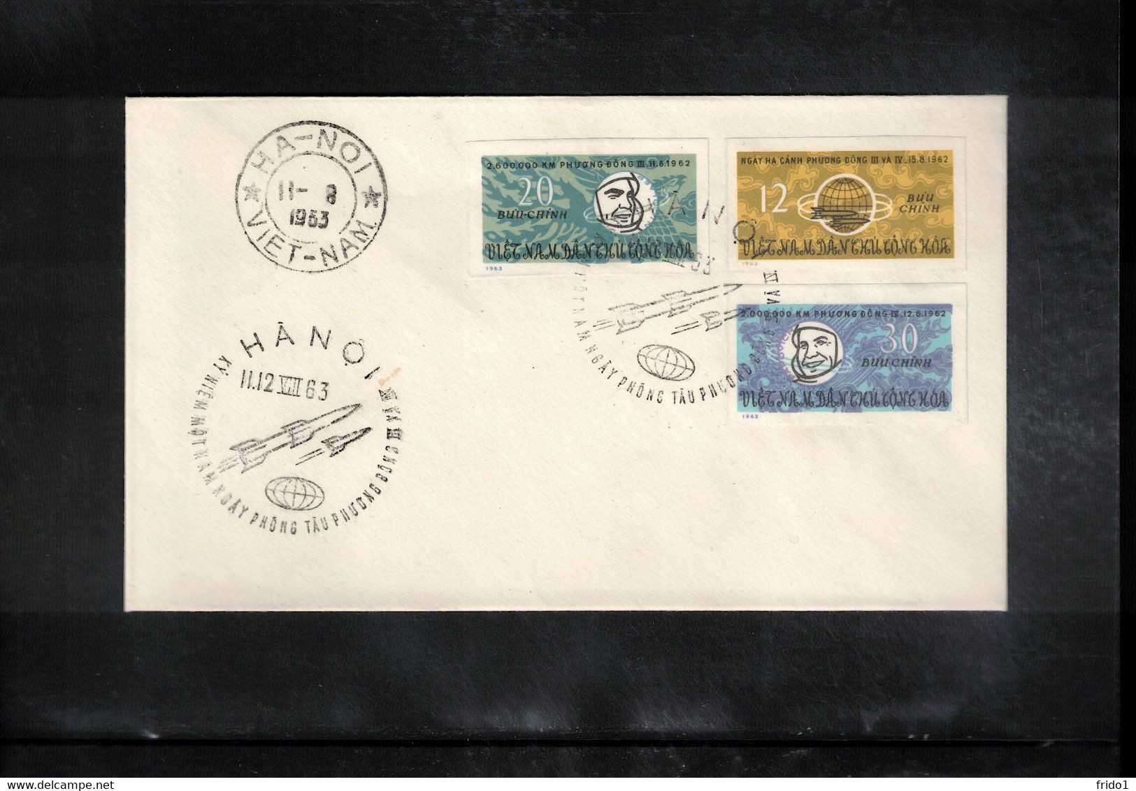 Vietnam 1963 Space / Raumfahrt Russian Exploration Of Space Imperforated Set  FDC - Azië