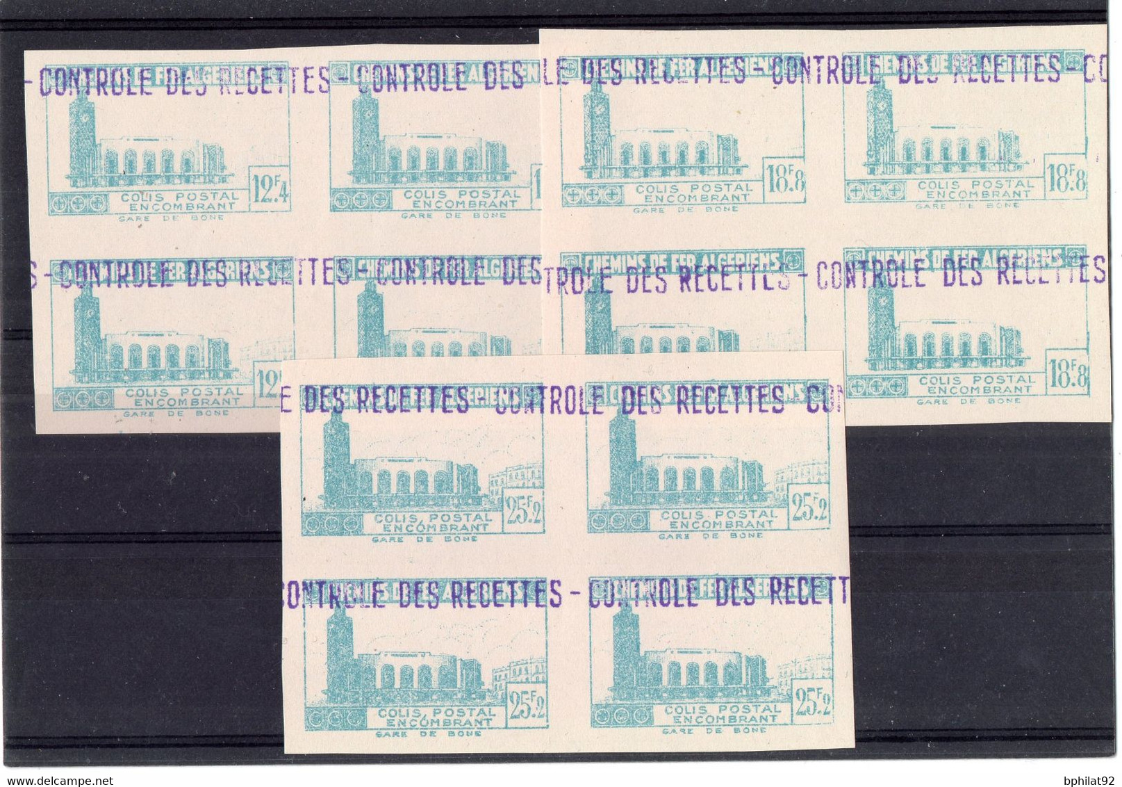 !!! ALGERIE, COLIS POSTAUX N°159, 160 ET 161 EN BLOCS DE 4 NEUFS ** - Parcel Post