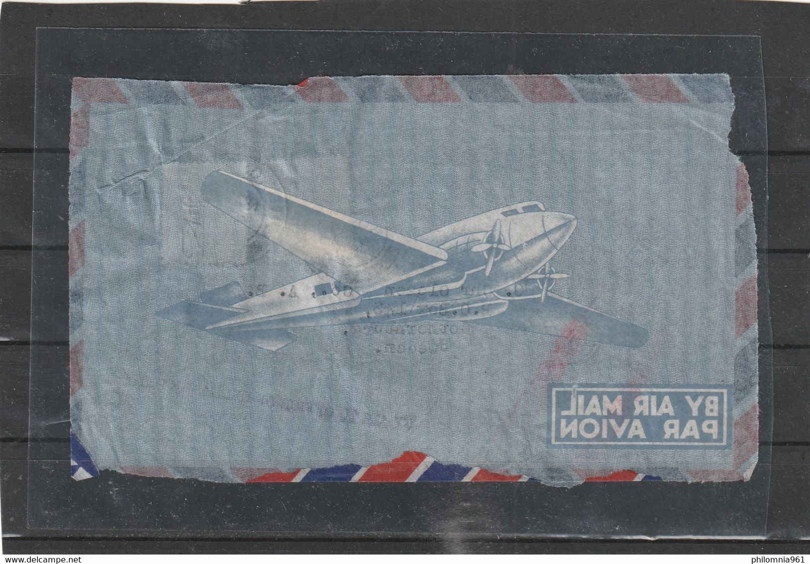 Hong Kong BY AIR TO OFFICE OF EXCHANGE ONLY AIRMAIL COVER FRONT TO Sweden 1947 - Briefe U. Dokumente