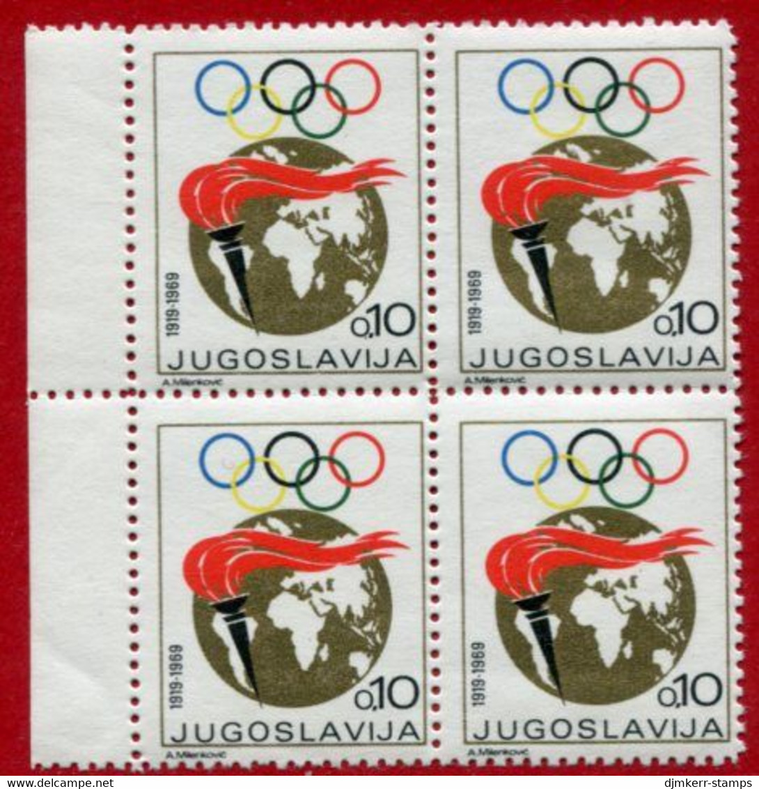 YUGOSLAVIA 1968 Olympic Week Tax Block Of 4 MNH / **.  Michel ZZM 37A - Charity Issues