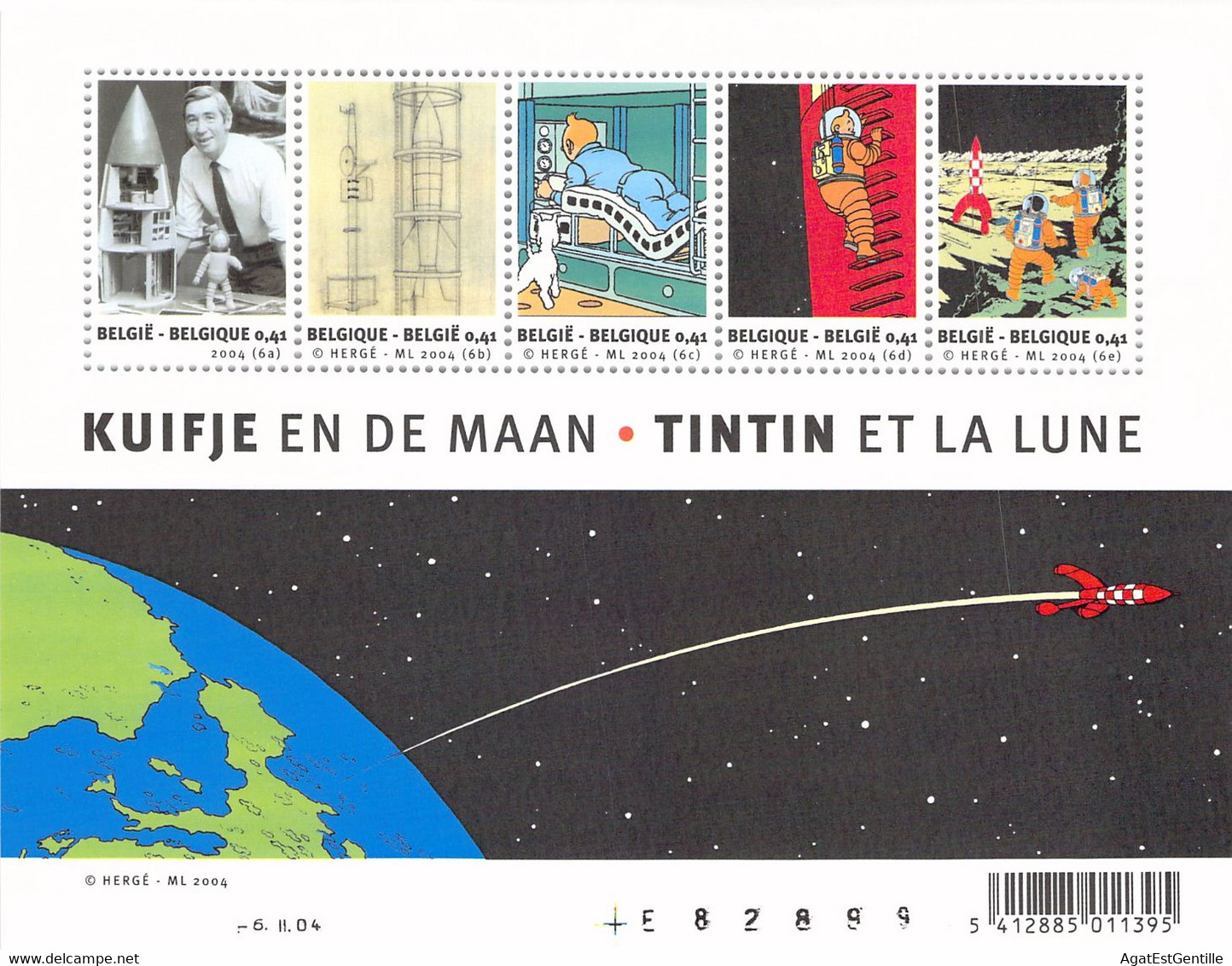 Belgique - Kuifje En De Maan - Tintin Et La Lune - 2004 Bloc - 1961-2001