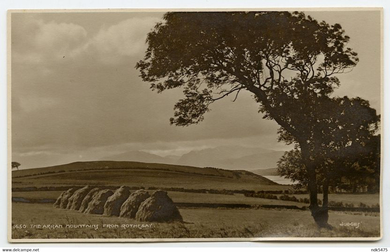 ISLE OF BUTE : THE ARRAN MOUNTAINS FROM ROTHESAY (SCALPSIE BAY??) - Bute