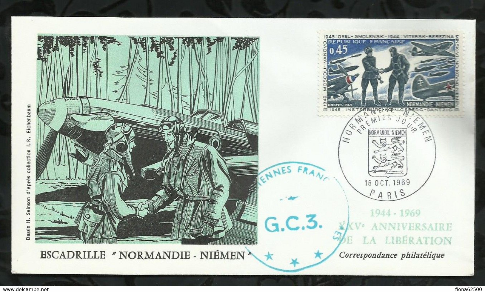 PREMIER JOUR . NORMANDIE - NIEMEN . 18 OCTOBRE 1969 . PARIS . - 1960-1969