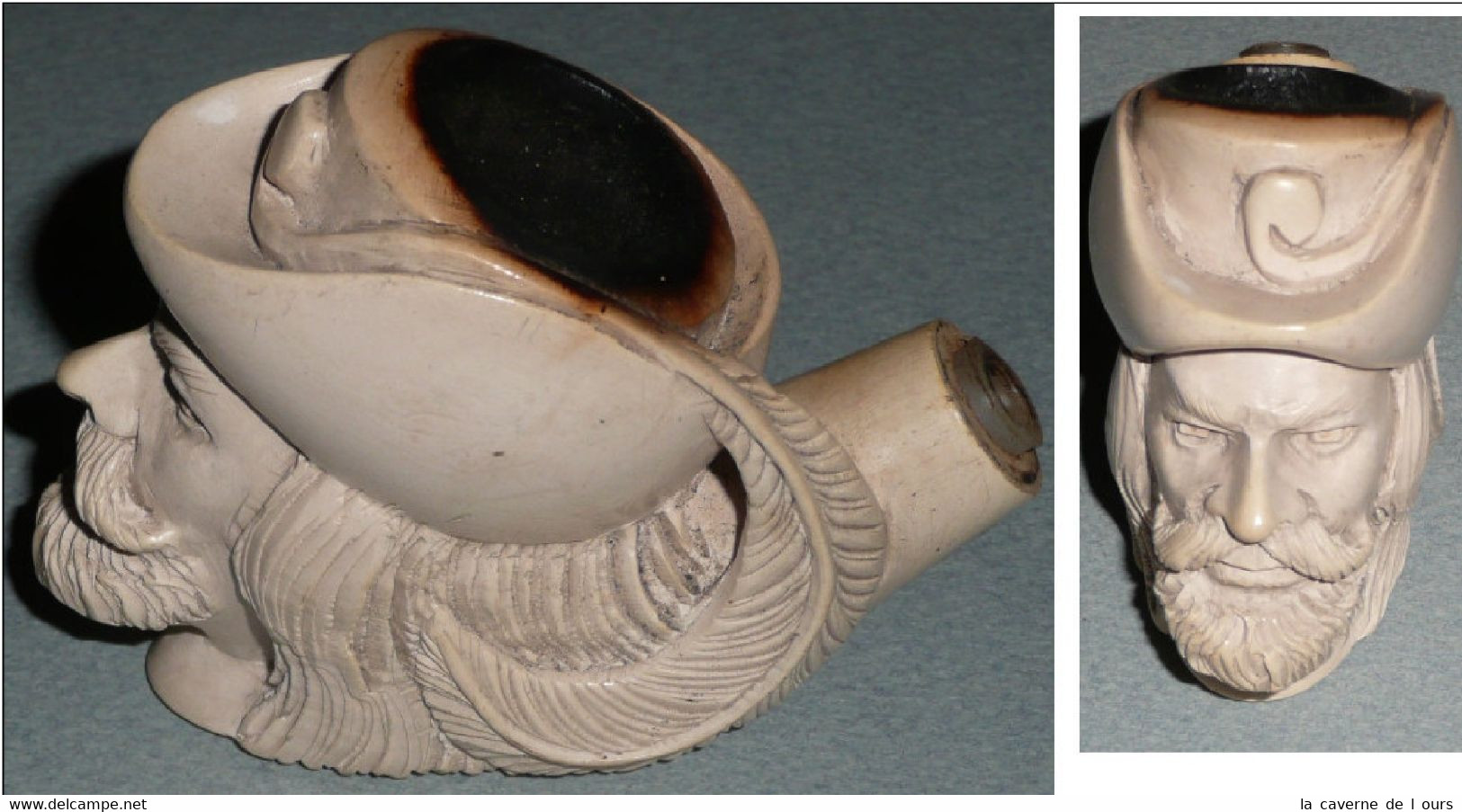 Rare Ancien Fourneau Foyer De Pipe En écume De Mer, Mousquetaire D'Artagnan - Meerschaumpfeifen