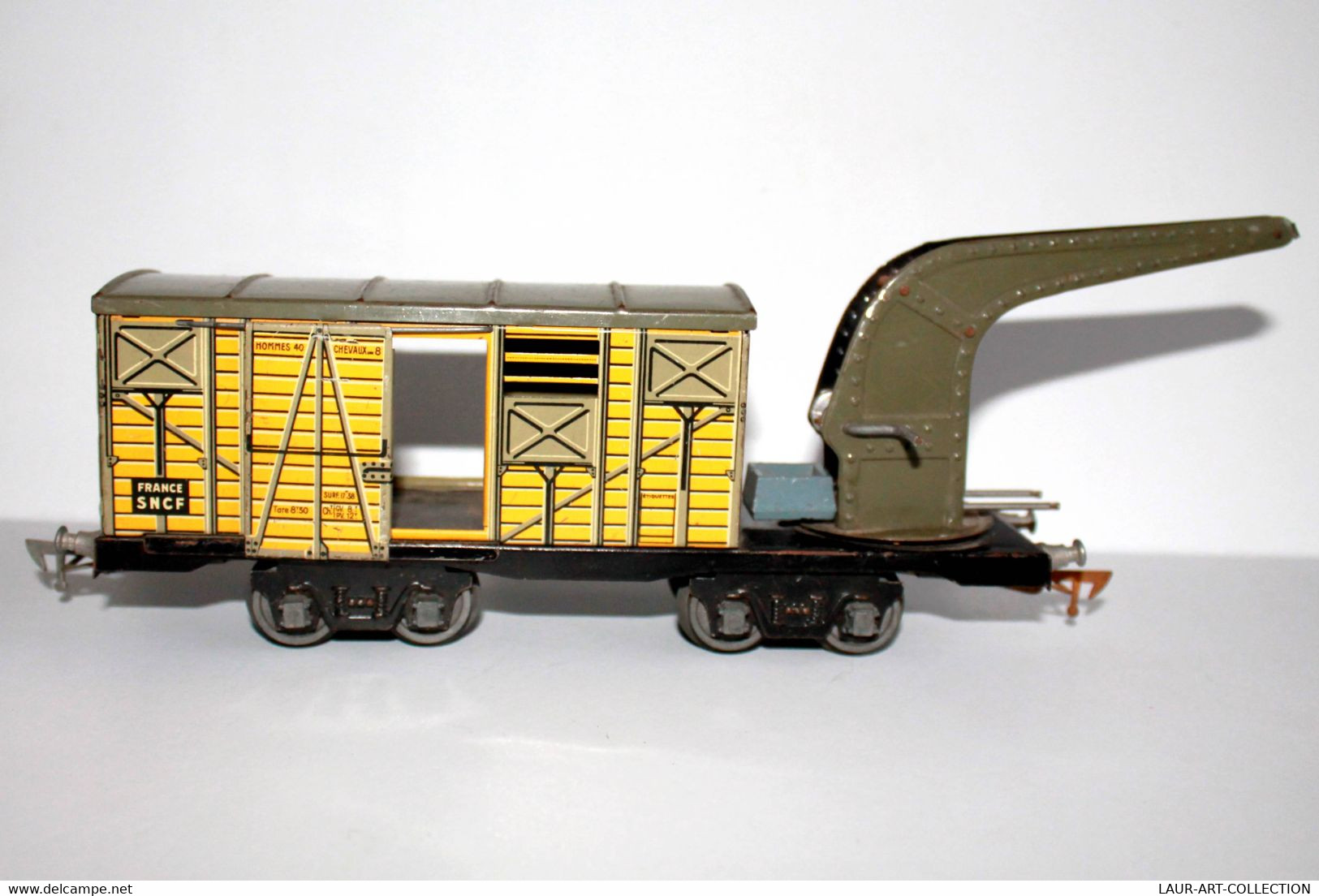 JEP - RARE WAGON SNCF HOMMES 40 CHEVAUX 8 AVEC POULIE / PALAN DE LEVAGE - ECH:O UNIS FRANCE MODELISME FERROVIAIRE   (15) - Goods Waggons (wagons)