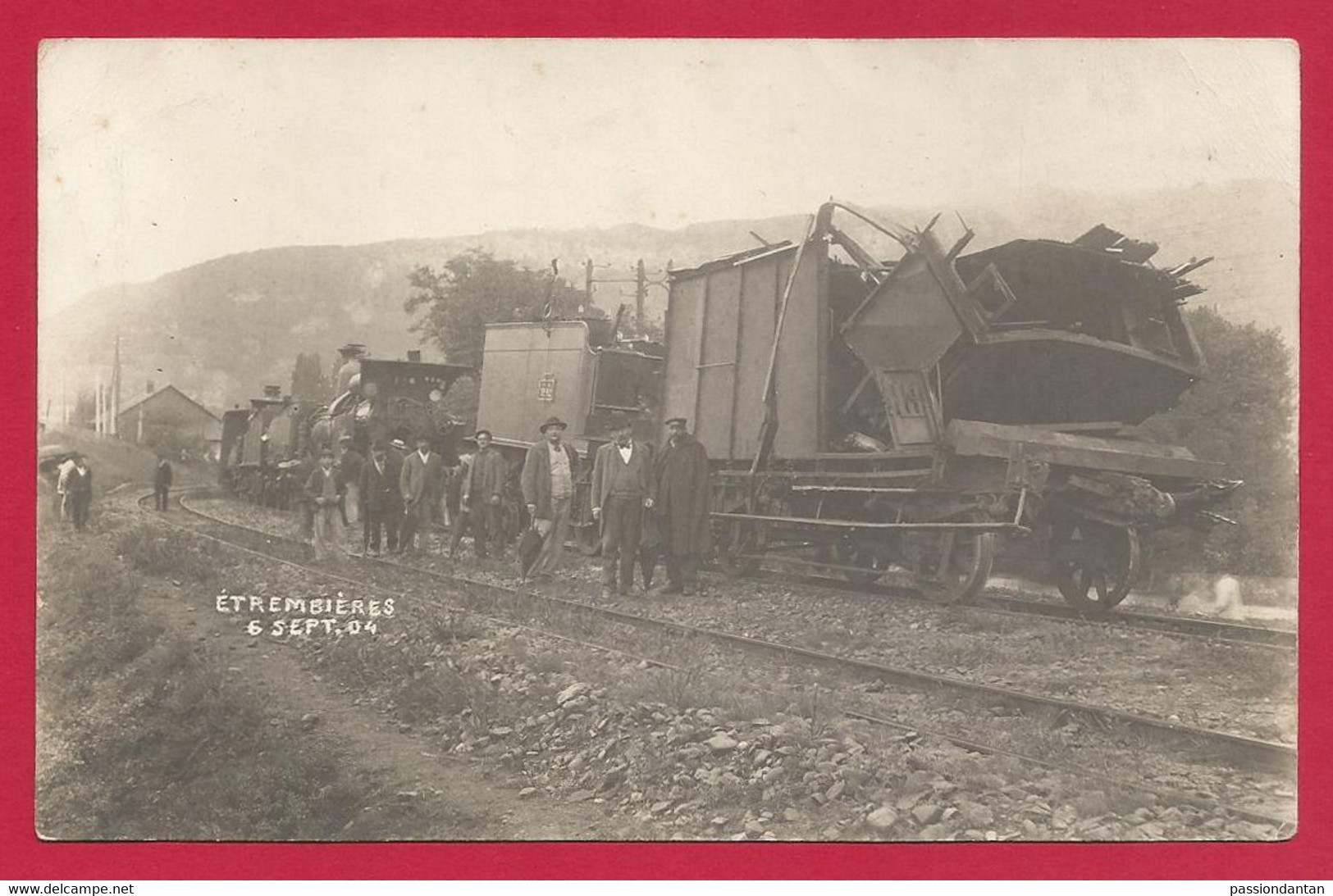 Carte Photo Étrembières - La Catastrophe Ferroviaire Du 6 Septembre 1904 - Treni